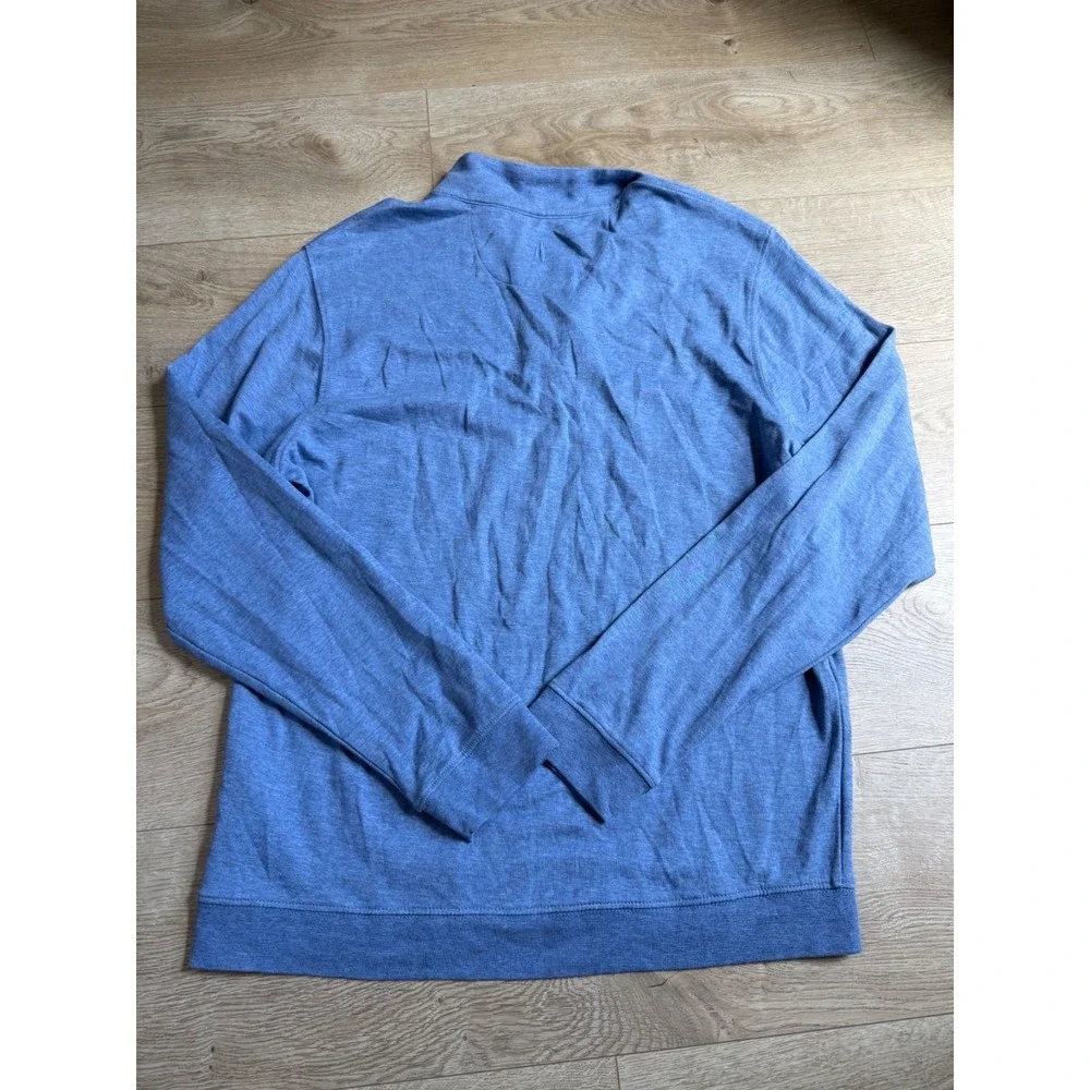 EUC Mens‎ Johnnie-O 1/4 quarter zip blue stretch pullover sweater size L